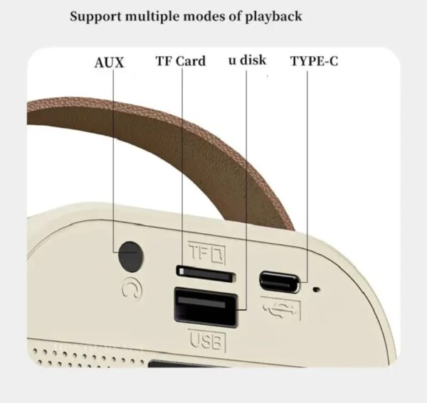 MINI PARLANTE  CON MICROFONO K12  BLUETOOTH   COLOR ROSADO - Imagen 4