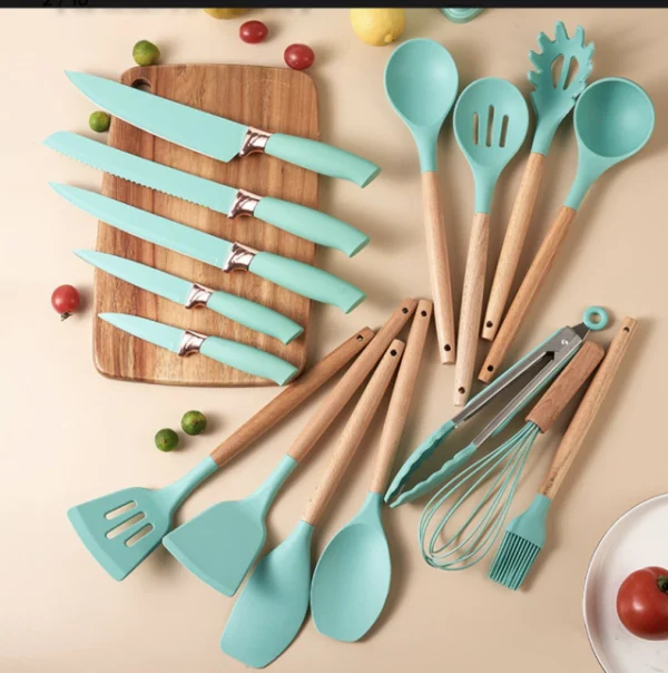 SET DE UTENSILIOS DE COCINA TURQUESA - Imagen 3