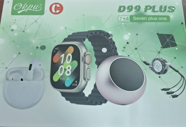 RELOJ SMART WATCH CON PARLANTE Y AUDIFONOS 7+4 D99 PLUS