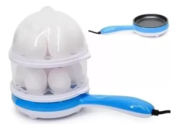 MINI SARTEN ELECTRICO PARA HUEVOS ASADOS Y AL VAPOR AZUL