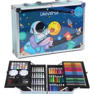MALETA CON SET DE ARTE DE 145 PIEZAS AZUL
