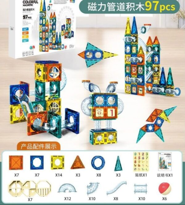 JUEGO DE BLOQUES DE CONSTRUCCION MAGNETICO DE 97 PIEZAS - Imagen 2